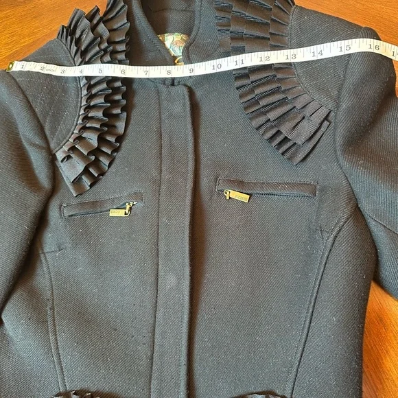 Just Cavalli Black Jacket & Pants Set Intricate Appliqué Spanish Style - Picture 4 of 16